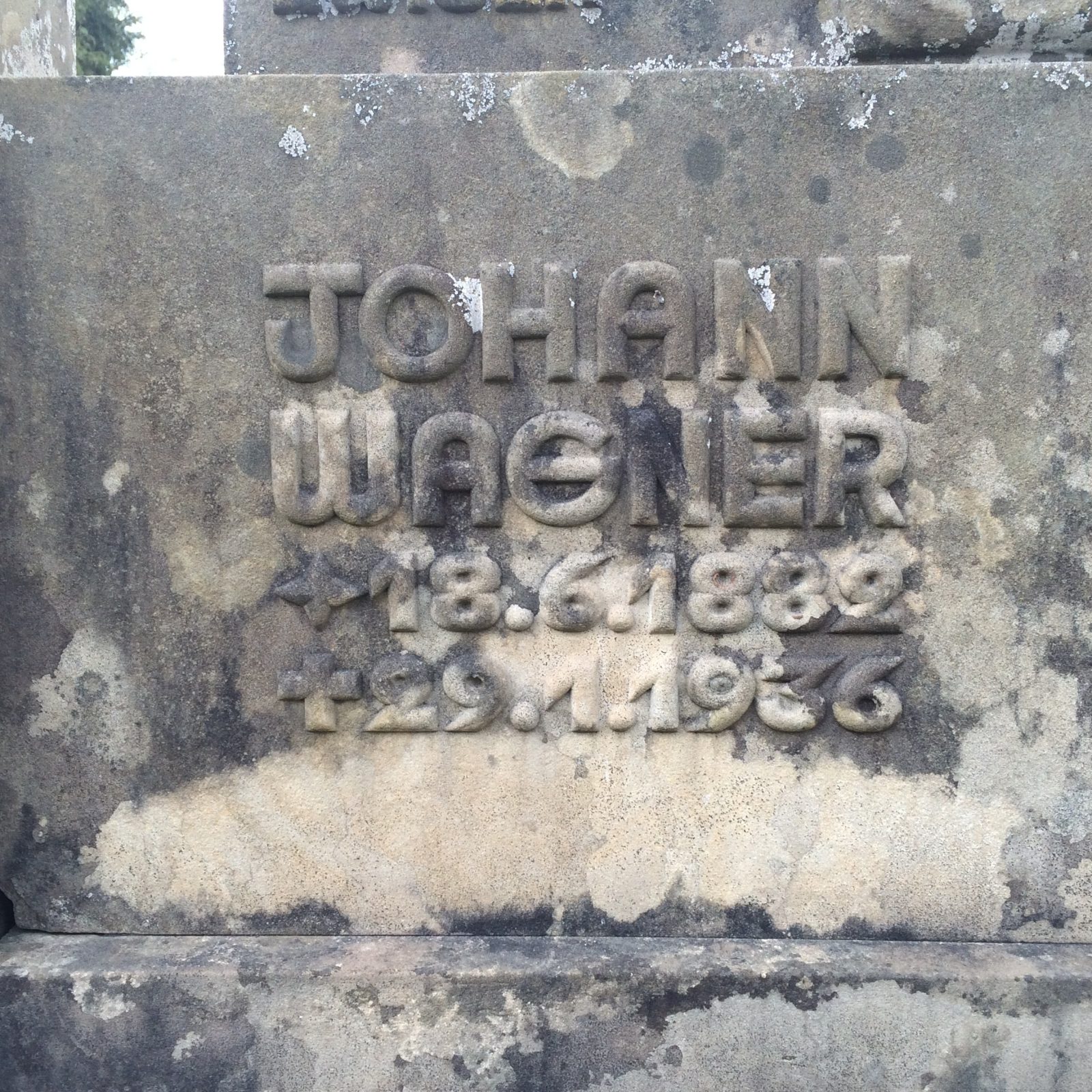 Grabstein Johann Wagner
